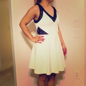 White and black Bebe dress